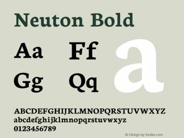 Neuton Bold Version 1.46 Font Sample