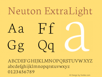 Neuton ExtraLight Version 1.4图片样张