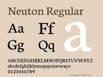 Neuton Regular Version 1.46 Font Sample