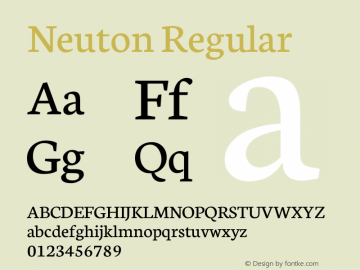 Neuton Regular Version 1.46 Font Sample