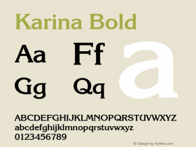 Karina Bold 001.001 Font Sample