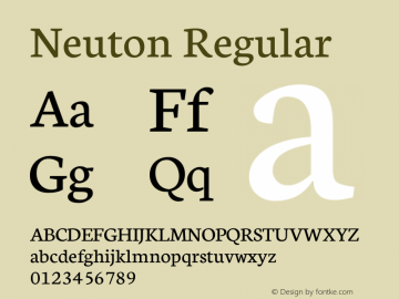Neuton Regular Version 1.31 Font Sample