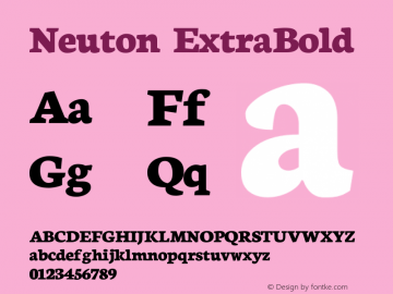 Neuton ExtraBold Version 1.42 Font Sample