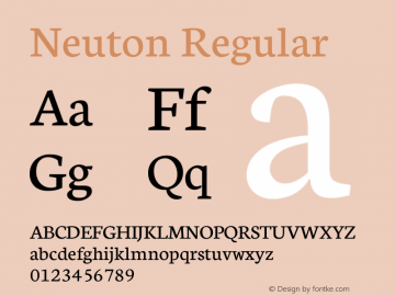 Neuton Regular Version 1.31 Font Sample