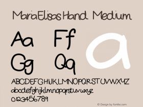 MariaElisasHand Medium Version 001.000 Font Sample