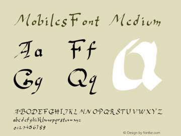 MobilesFont Medium Version 001.000 Font Sample