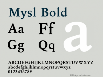 Mysl Bold Converted from d:\win\system\MSB_____.TF1 by ALLTYPE图片样张