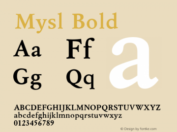 Mysl Bold 001.001 Font Sample
