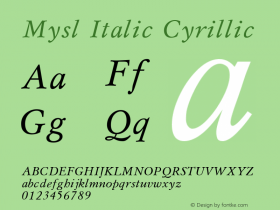 Mysl Italic Cyrillic 001.000图片样张