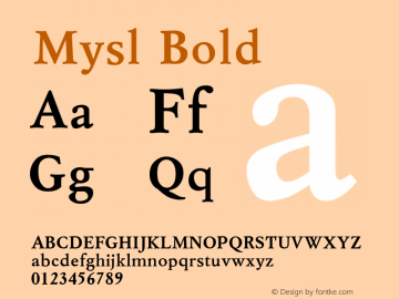 Mysl Bold Converted from d:\win\system\MSB_____.TF1 by ALLTYPE Font Sample