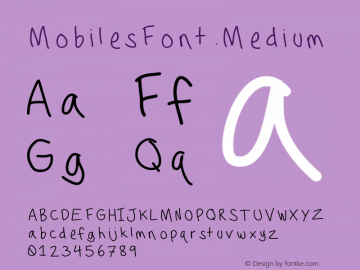 MobilesFont Medium Version 001.000 Font Sample