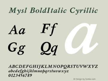 Mysl BoldItalic Cyrillic 001.000图片样张