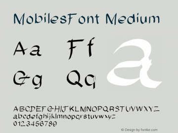 MobilesFont Medium Version 001.000 Font Sample