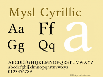 Mysl Cyrillic 001.000图片样张