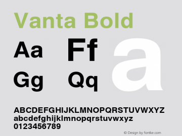 Vanta Bold 001.001 Font Sample
