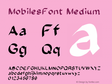 MobilesFont Medium Version 001.000 Font Sample