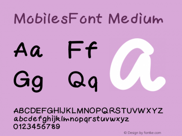 MobilesFont Medium Version 001.000图片样张