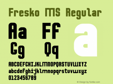Fresko MS Regular Version 1.000 Font Sample