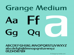 Grange Medium Version 1.0 Font Sample