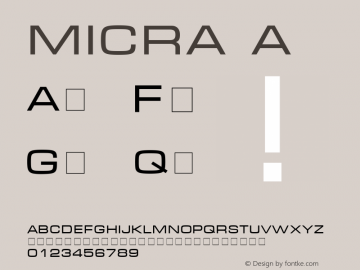 MICRA A 1.000 Font Sample