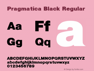 Pragmatica Black Regular Converted from t:\PRB_____.BF1 by ALLTYPE图片样张