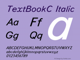 TextBookC Italic 001.000 Font Sample