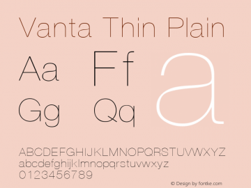 Vanta Thin Plain 001.001 Font Sample