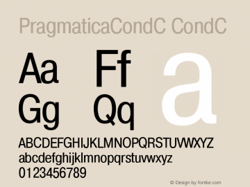 PragmaticaCondC CondC Version 001.000 Font Sample