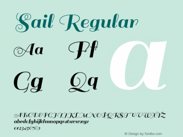 Sail Regular Version 1.002 Font Sample