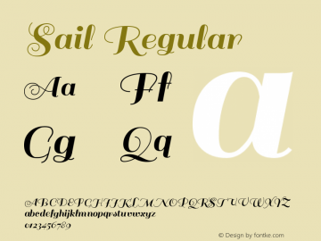 Sail Regular Version 1.002 Font Sample