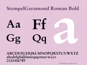 StempelGaramond Roman Bold Version 1.0 Font Sample