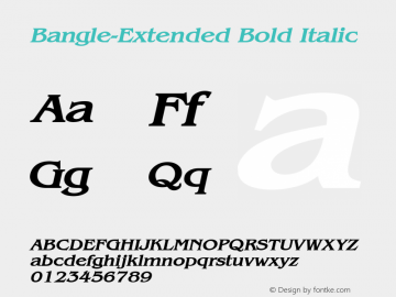 Bangle-Extended Bold Italic 1.0/1995: 2.0/2001图片样张