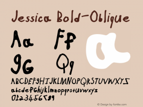 Jessica Bold-Oblique 1.000 Font Sample