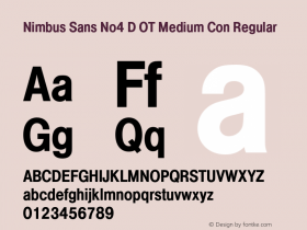 Nimbus Sans No4 D OT Medium Con Regular OTF 1.001;PS 1.05;Core 1.0.27;makeotf.lib(1.11) Font Sample