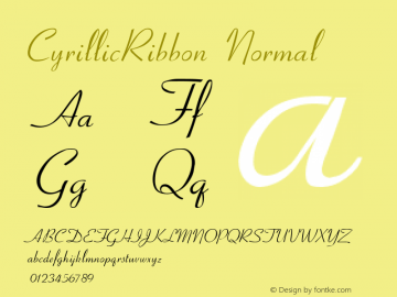 CyrillicRibbon Normal 1.0 Mon Nov 23 18:21:17 1992 Font Sample