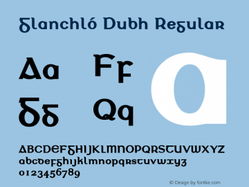 Glanchló Dubh Regular 3.0 Font Sample