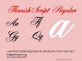 FleurishScript Regular The IMSI MasterFonts Collection, tm 1995 IMSI图片样张