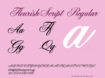 FleurishScript Regular The IMSI MasterFonts Collection, tm 1995, 1996 IMSI (International Microcomputer Software Inc.) Font Sample