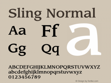 Sling Normal 2.0 Mon Aug 01 08:57:27 1994 Font Sample