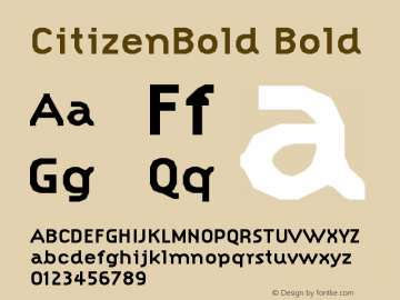 CitizenBold Bold Version 001.000 Font Sample