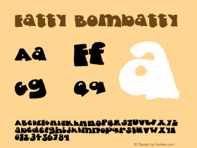 Fatty Bombatty Version 1998; 1.0, initial r Font Sample