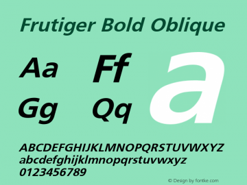 Frutiger Bold Oblique 001.000图片样张