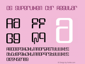 DS Supervixen Cyr Regular Version 1.0; 2000; initial release Font Sample