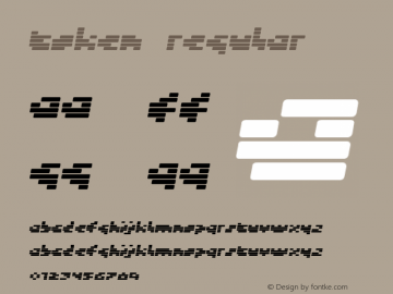 Token Regular 1999; 1.1 Font Sample