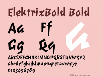 ElektrixBold Bold Version 001.000 Font Sample