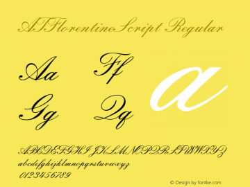 ATFlorentineScript Regular Converter: Windows Type 1 Installer V1.0d.￿Font: V1.0 Font Sample