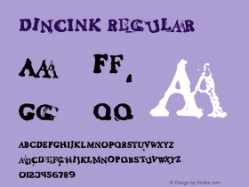 DincINK Regular Macromedia Fontographer 4.1 1/1/02 Font Sample