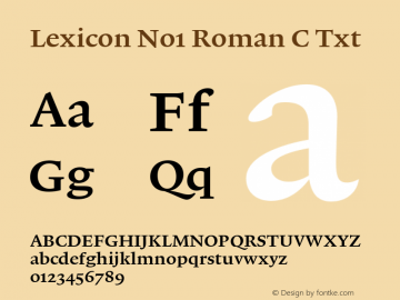 Lexicon No1 Roman C Txt 001.000 Font Sample