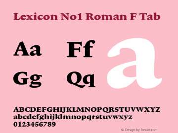 Lexicon No1 Roman F Tab 001.000图片样张