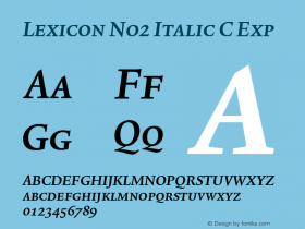 Lexicon No2 Italic C Exp 001.000 Font Sample